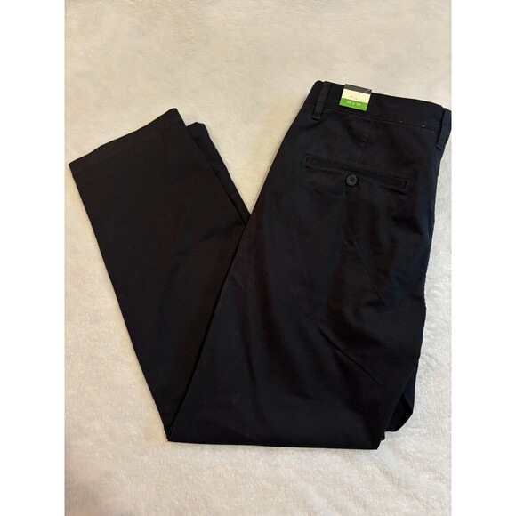 NEW H&M DESIGNER NAVY KHAKI PANTS 38 X 30 BLACK DRESS CASUAL NWT - Picture 1 of 6